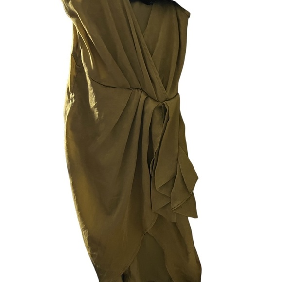 Misguided Satin Tie Waist Chic Maxi Dress US Sz 4 sheek - Picture 6 of 8